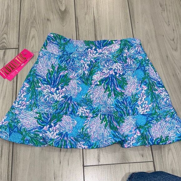 Lilly Pulitzer Zadora High‎ Rise Skort Las Olas Aqua Strong Current Sea XS - NWT - Picture 8 of 9